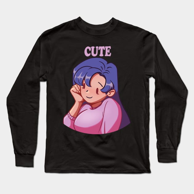 Cute girl design Long Sleeve T-Shirt by Fazara